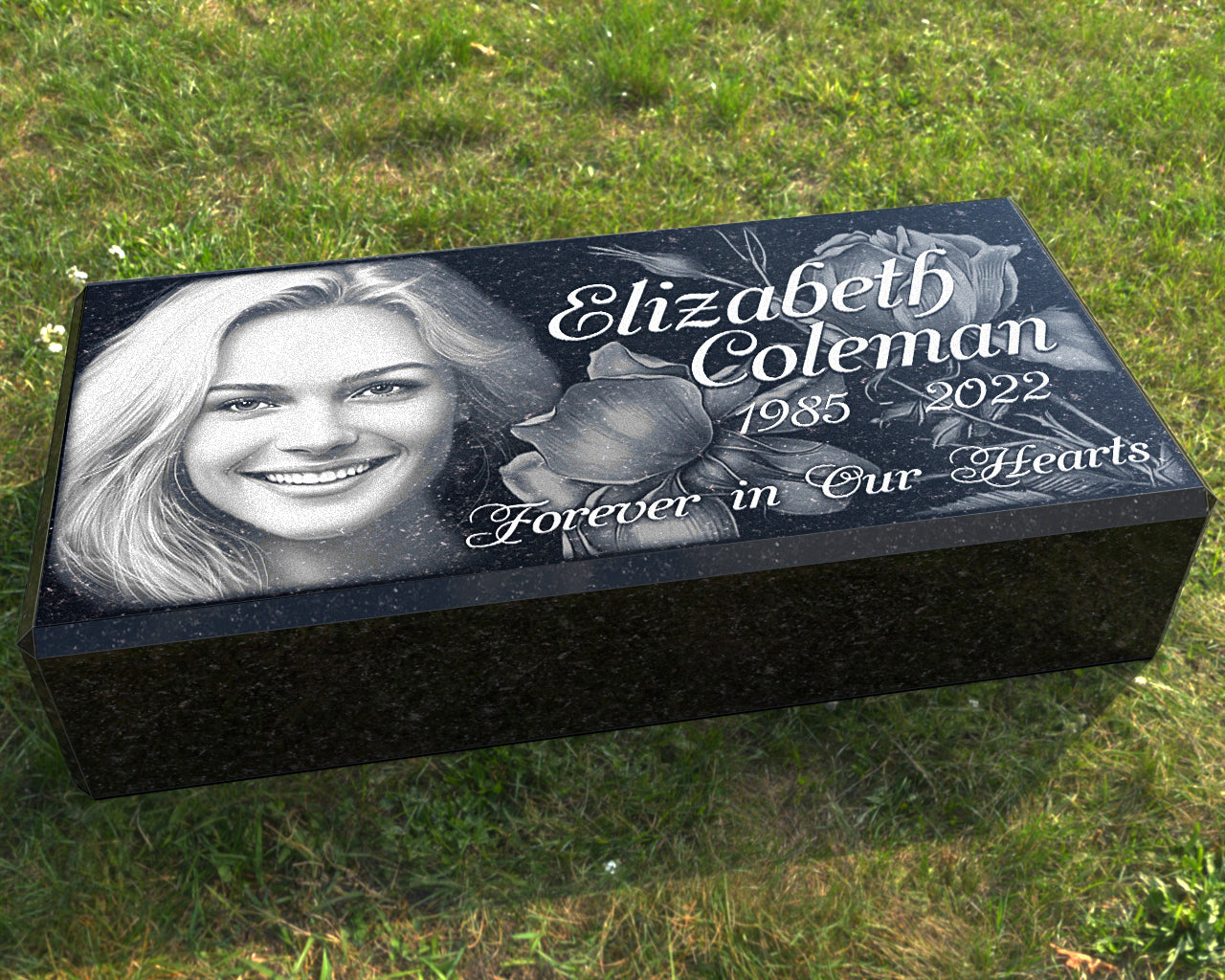 16x8x3" Granite Marker Headstone with a beautiful Engraving