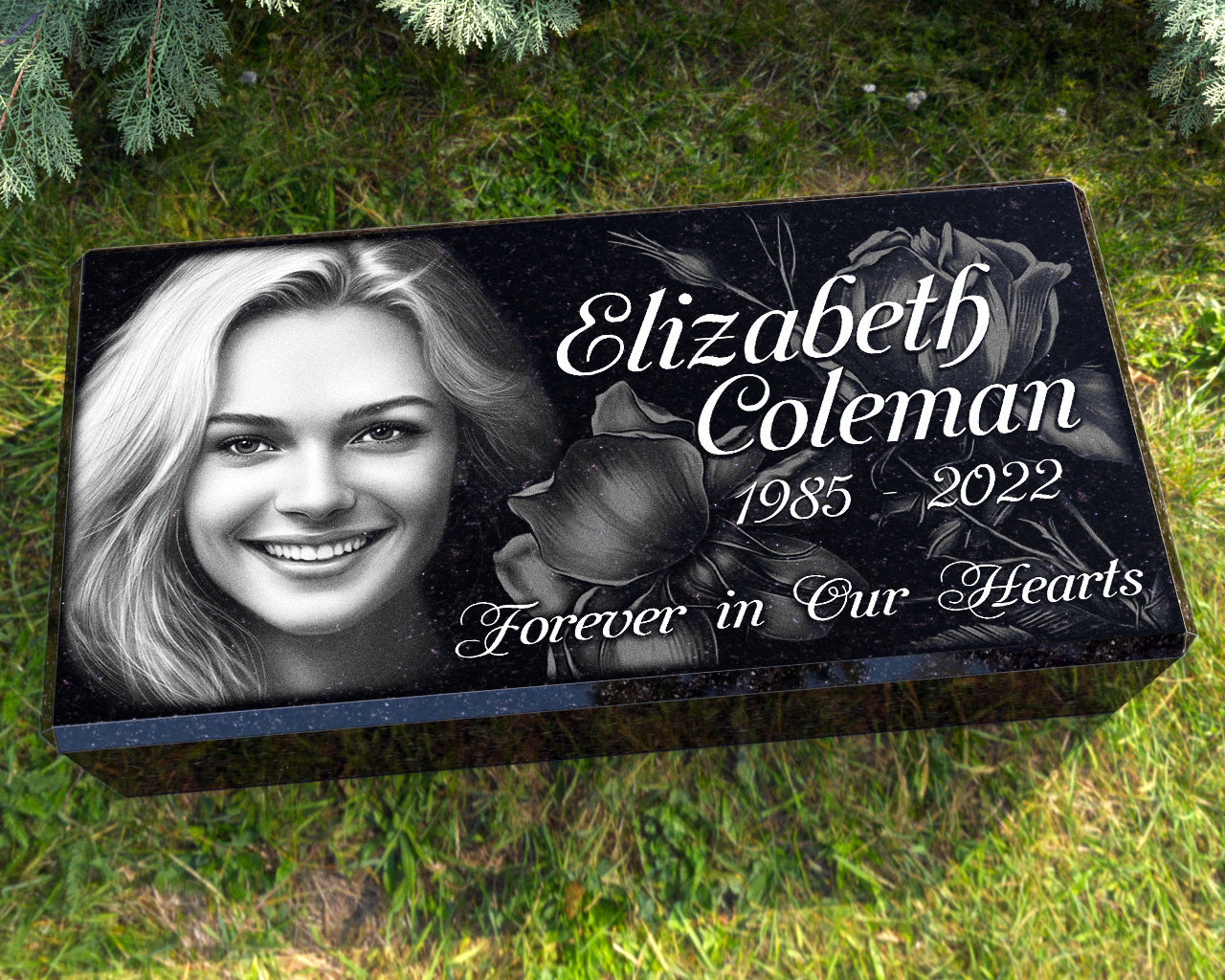 16x8x3" Granite Marker Headstone with a beautiful Engraving